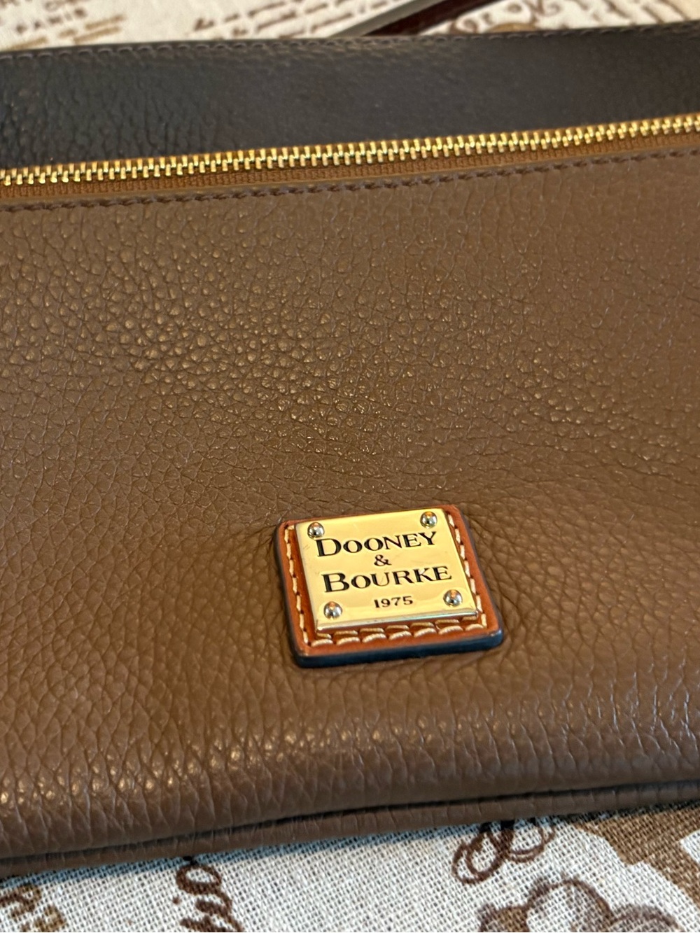 Dooney & Bourke Pebble Leather Brown and Black Crossbody Bag - Picture 13 of 15